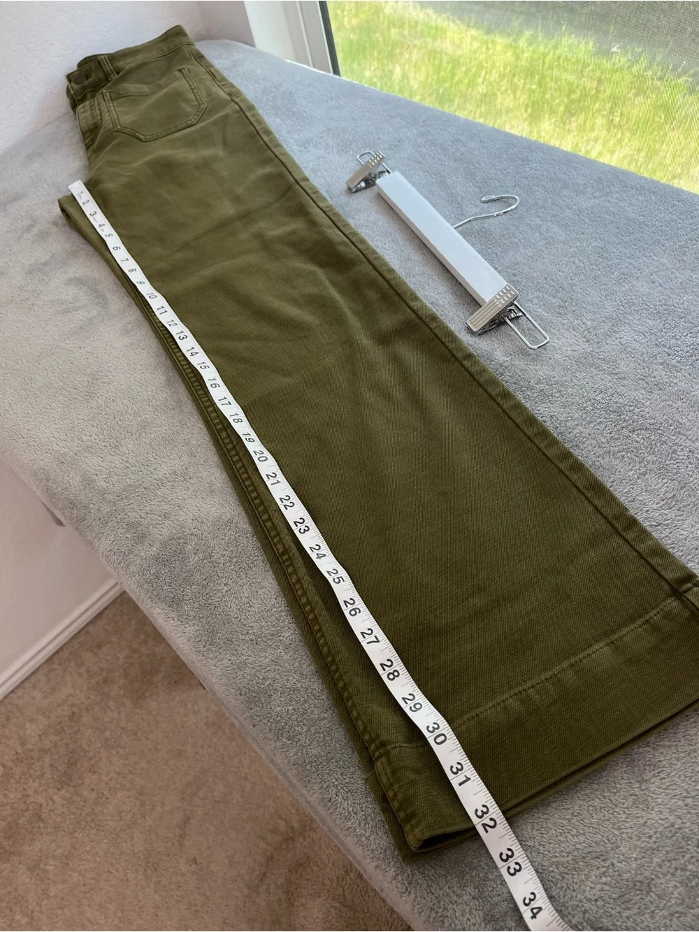 FAHERTY Stretch Terry Patch Pocket Pants Forest Olive size 26